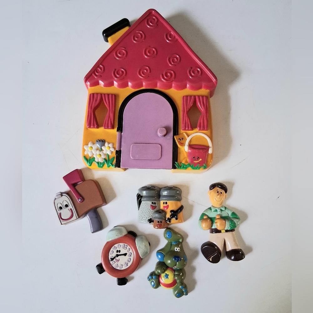 90s TYCO Preschool Toys Blues Clues Vintage Refrigerator Magnet 6pc Set 1999'
